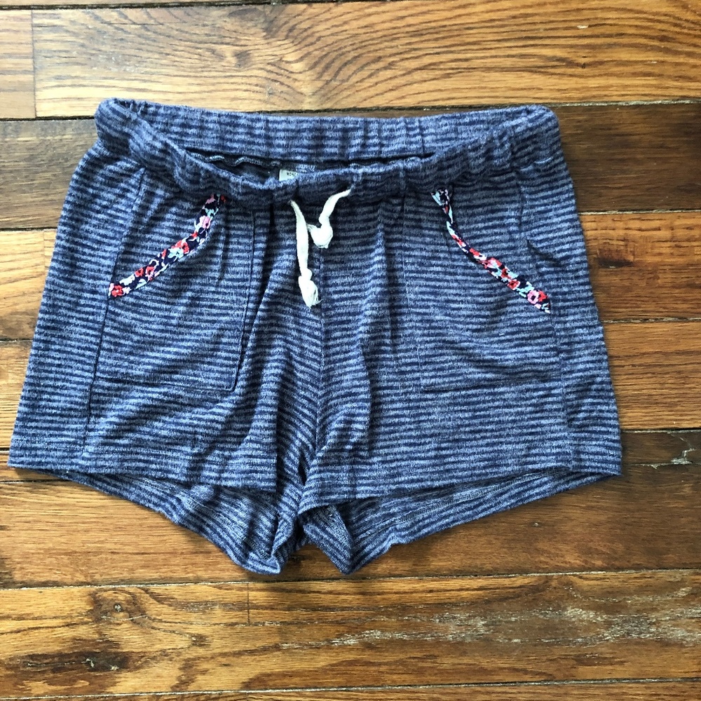 Anthropologie Blue Striped Pajama Shorts